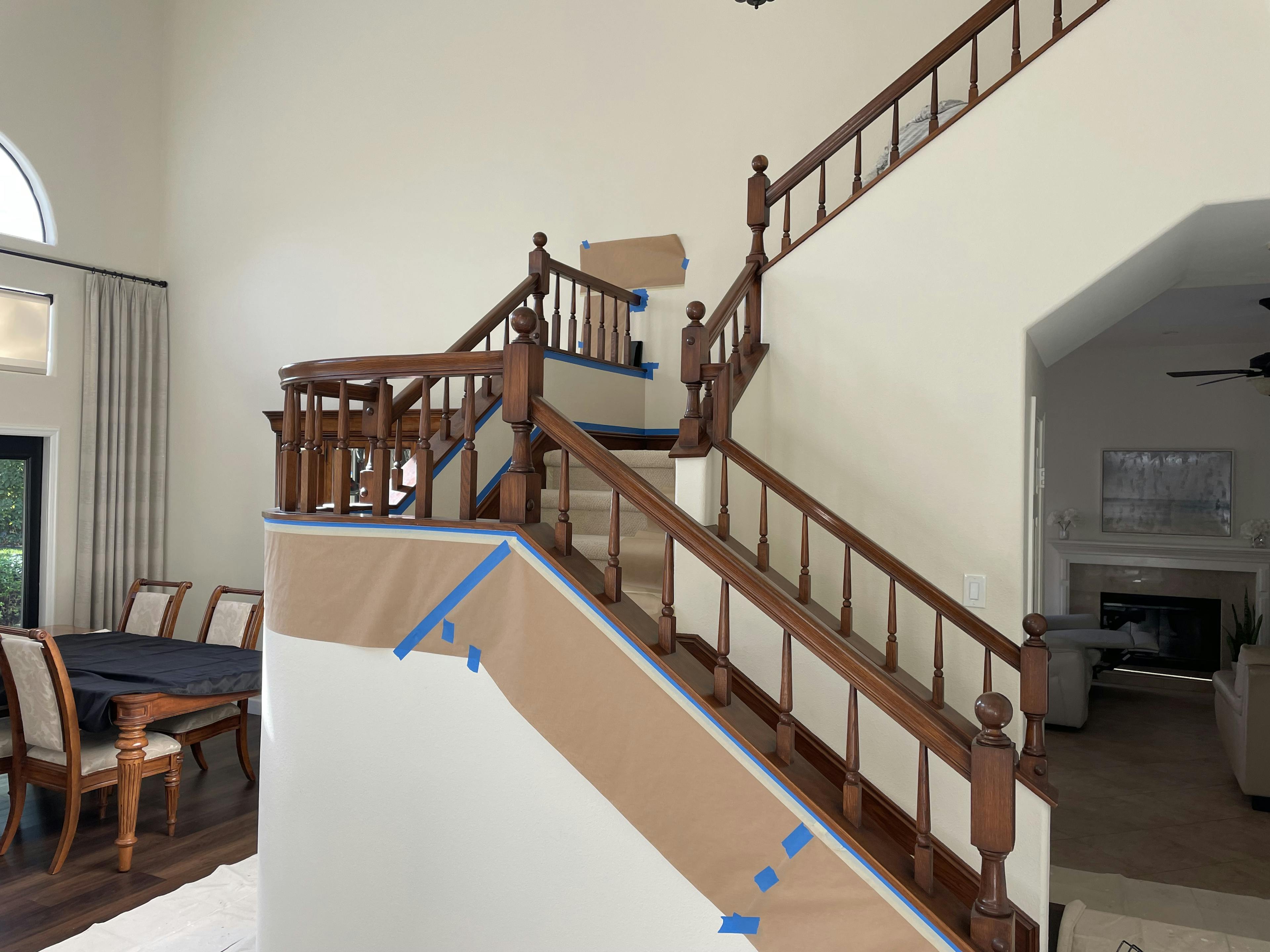Before image by extreme painting for Stairwell refinishing, Santa Clarita